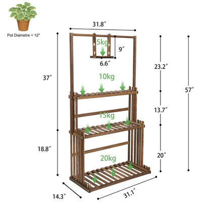 3 Tier Wooden Plant Home Decor Stand